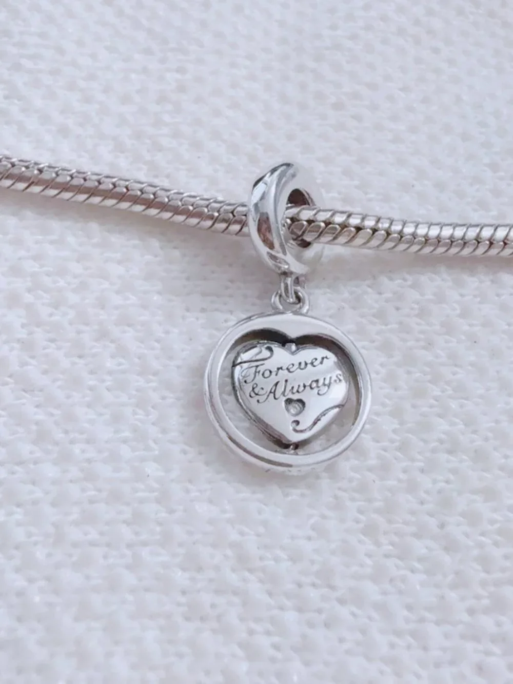 Soulmate Spinning Silver Dangle Charm For Pandora Bracelet Necklace